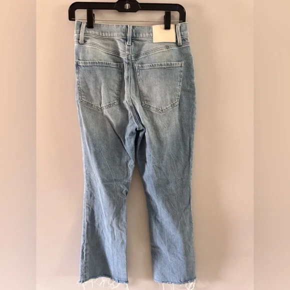 Express Cropped Flare High Waist Stretch Light Blue Women’s Jeans 4R - Picture 5 of 6